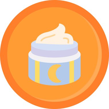 Krema vektör simgesi. beyaz arkaplan kremine izole edilmiş çizgi film çizim logosu.