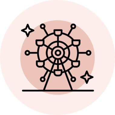 Bir Noel ağacı ikonu, Noel ağacı, kar tanesi ve diğer yılın vektör çizimi