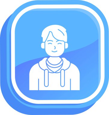 Man avatar simgesi basit vektör illüstrasyonu