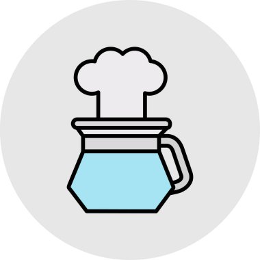 Beyaz arkaplanda pişirme tenceresi, illüstrasyon, vektör.