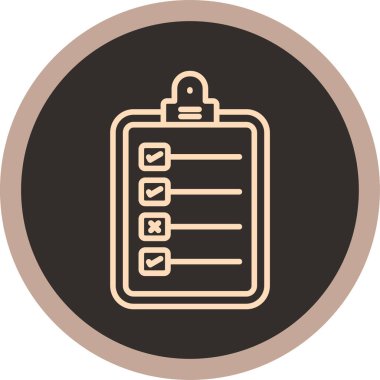 Moda Biçimli İzole Arkaplanda Kontrol Listesi Simgesi