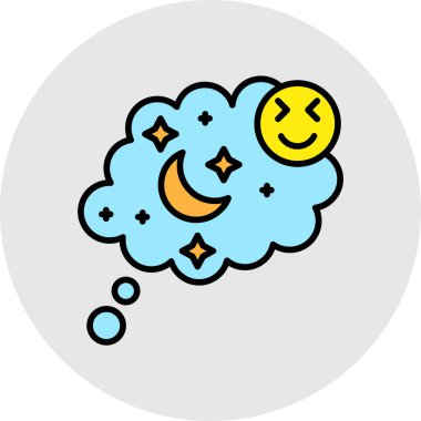 gece ve ay ikonu vektör illüstrasyonu