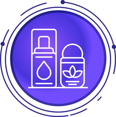 Beyaz arka planda izole edilmiş renk çizgisi parfüm ikonu. Rastgele dinamik şekilleri daire içine al. vektör illüstrasyonu