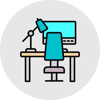 Modern ofis simgesinin vektör illüstrasyonu