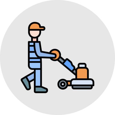 elektrik süpürgesi renk ikonu vektör çizimi