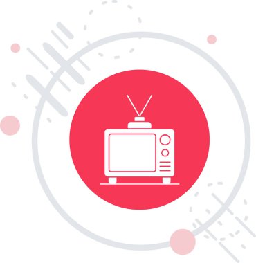 Retro televizyon ikonu. İnce doğrusal biçimde vektör illüstrasyonu