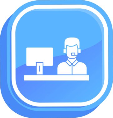 Bilgisayar vektör dizaynına sahip iş adamı