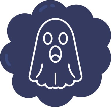 Cadılar Bayramı ikonu, cadılar bayramı konseptinin vektör illüstrasyonu