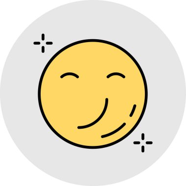 Beyaz arkaplanda mutlu emoji vektör simgesi