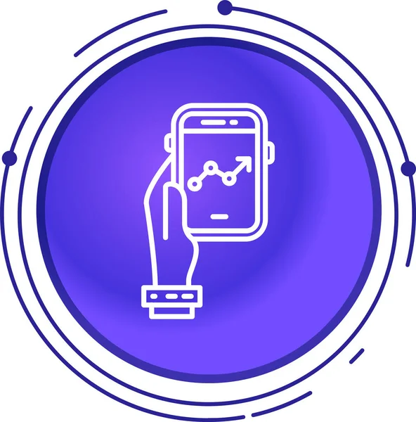 Akıllı telefon simgesine sahip akıllı renkli saat. Beyaz arka planda izole edilmiş. Rastgele dinamik şekiller. Gradyan çizgisi tarzı. vektör.