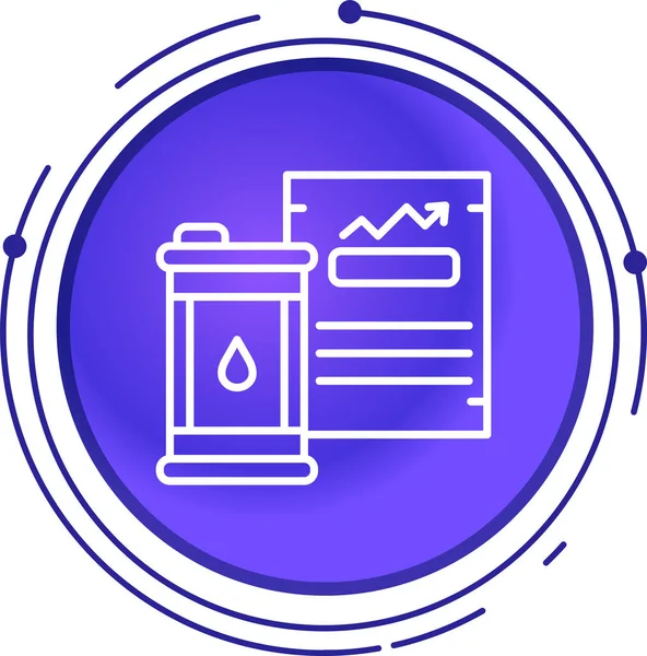 Mavi çizgi petrol kuyusu simgesi beyaz arkaplanda izole edildi. Çember düğmesi. vektör illüstrasyonu