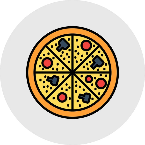 Pizza simgesi, vektör illüstrasyonu