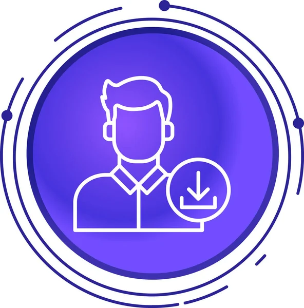 Beyaz arkaplanda izole edilmiş renk çizgisi insan kaynakları simgesi. İnsan kaynakları yönetiminin başı, personel personeli, araştırma, avcı başı. eğimli çember rastgele şekiller