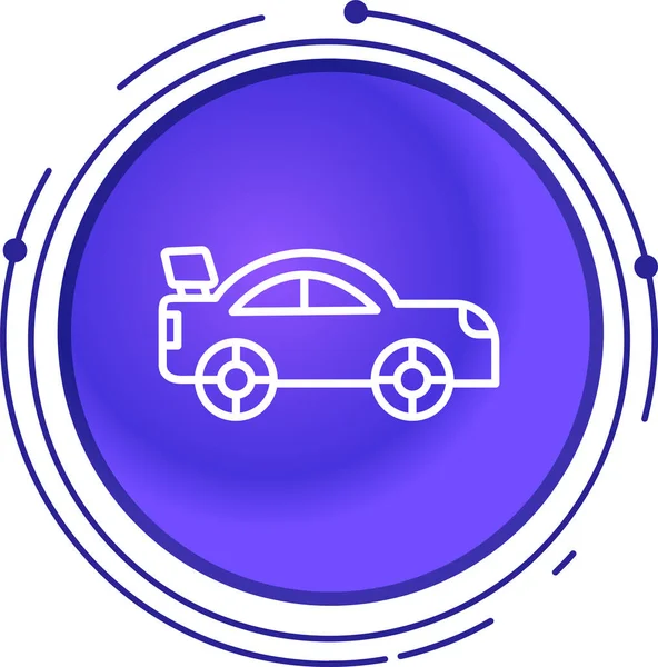 Beyaz arka planda beyaz araba simgesi izole edildi. Çember düğmesi. Mavi altıgen düğmesi. vektör illüstrasyonu