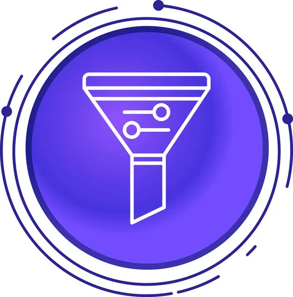 çizgi huni simgesi beyaz arkaplanda izole edildi. Renkli taslak konsepti. vektör illüstrasyonu