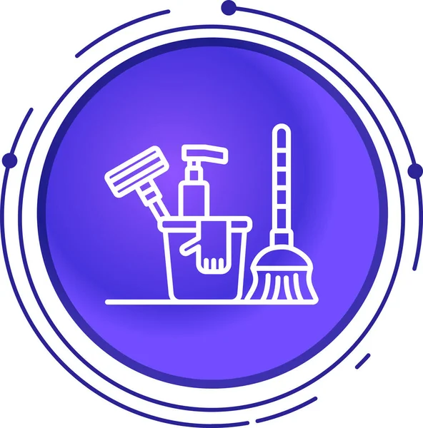 çizgi temizleme servisi simgesi beyaz arkaplanda izole edildi. Evi olan temizlik servisi, kazıyıcı. Renkli taslak konsepti. vektör