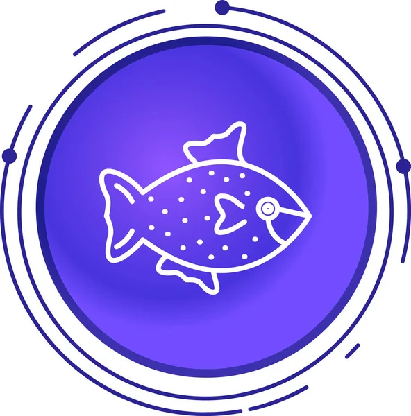 Line Fish simgesi beyaz arkaplanda izole edildi. Renkli taslak konsepti. Vektör.