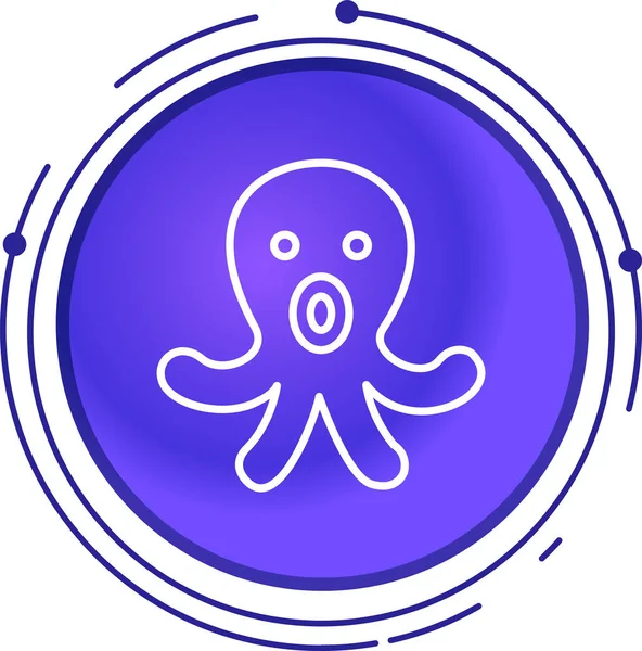 Ahtapot simgesi beyaz arkaplanda izole edildi. Renkli taslak konsepti. Vektör.