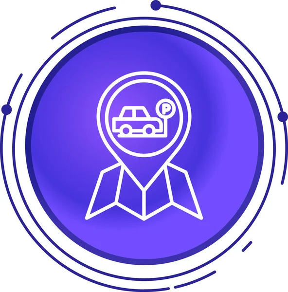 Mavi konum ve beyaz arka planda izole edilmiş araba simgesi. Araba paylaşım ikonu. vektör illüstrasyonu