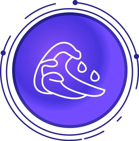 Mavi çizgi Balık simgesi beyaz arkaplanda izole edildi. Soyut çember rastgele noktalar. Vektör.