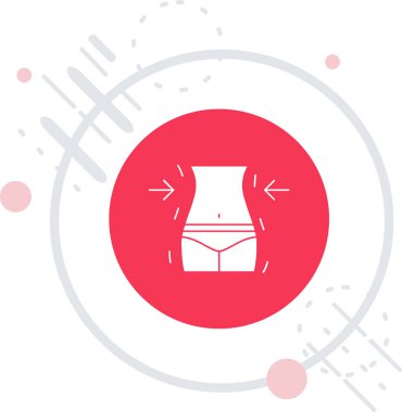 Beyaz arka planda izole edilmiş çizgi kadın iç çamaşırı ikonu. Renkli taslak konsepti. vektör.