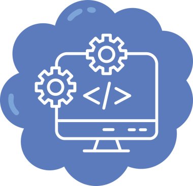 Bulut Hesaplama. Web simgesi basit illüstrasyon