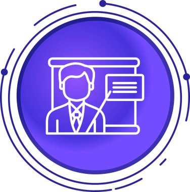 Müdür bey. Web simgesi basit illüstrasyon