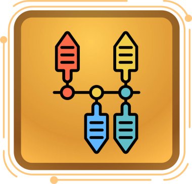 Beyaz arkaplanda izole edilmiş renkli molekül simgesi. Kimya moleküllerinin yapısı, fen öğretmenlerinin yenilikçi eğitim posteri. Kademeli rastgele dinamik şekiller. Vektör.