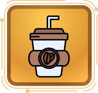 kahve fincanı simgesi, vektör illüstrasyonu