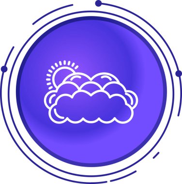 Beyaz arka planda mavi ve beyaz çizgi bulut simgesi izole edildi. Renkli taslak konsepti. vektör illüstrasyonu