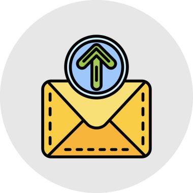 e-posta zarfı renk ana hatları vektörü