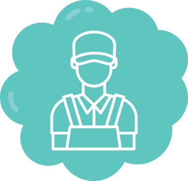 Çiftçi. Web simgesi basit illüstrasyon