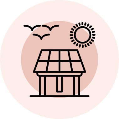 Güneş enerjisi simgesinin vektör illüstrasyonu