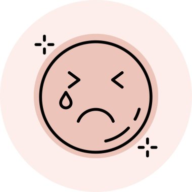 ağlayan yüz simgesi, vektör illüstrasyon tasarımı