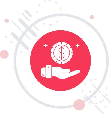 Beyaz arka planda dolar simgesi olan çizgi eli. Para biriktir. Tasarruf. Para biriktir. Renkli taslak konsepti. vektör.