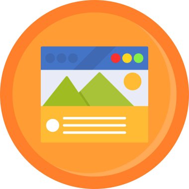 Web Tasarım düz simgesi, vektör illüstrasyonu