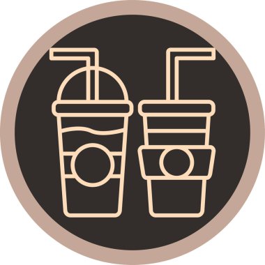 Kahve bardağı simgesi - taslak biçiminde