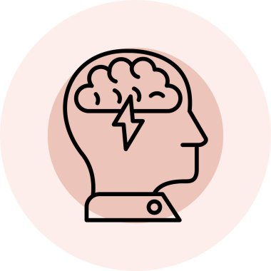 İnsan beyin vektörü resimleme simgesi.