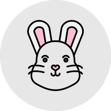 Tavşan simgesi, vektör çizimi basit tasarım