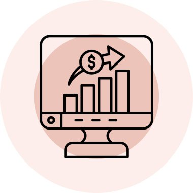 İş ve finans simgesinin vektör illüstrasyonu