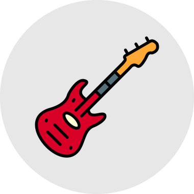 Gitar. Web simgesi basit illüstrasyon