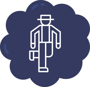 Şapka ikonlu adam. Ağ için sakal vektör simgeleri olan bir adamın basit çizimi