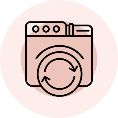 çamaşır makinesi ikon vektör çizimi