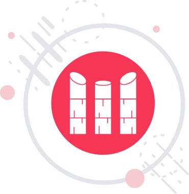 Beyzbol sopası, uzun gölge arkaplan ve top ikonu ile izole edilmiş. Kırmızı daire düğmesi. Vektör.