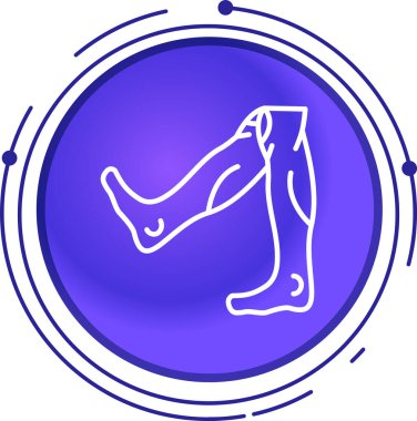 Beyaz arka planda izole edilmiş çizgi insan ayağı ikonu. Renkli taslak konsepti. vektör.