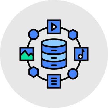 veri analiz renk simgesi. Web sayfası işaretinin vektör illüstrasyonu