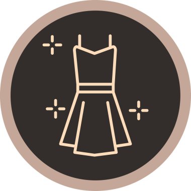 Gelinlik simgesi, vektör illüstrasyonu basit tasarım