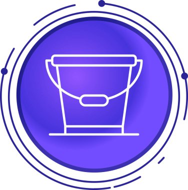 Beyaz arka planda kum ikonu olan mavi çizgi kovası. Kum hizmeti simgesi. vektör illüstrasyonu