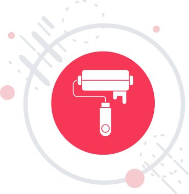 Çizgi fırçası simgesi beyaz arkaplanda izole edildi. Renkli taslak konsepti. Vektör.