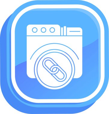 Çamaşır makinesi. Web simgesi basit illüstrasyon